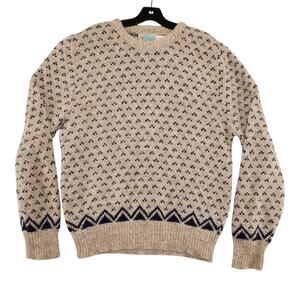 Royal North Mills Wool Knit Sweater Nordic Fair Isle Made USA Men’s M
